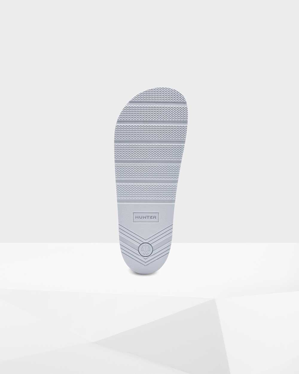Hunter Original Double Strap Women's Slides NZ-60489L Grey/Blue